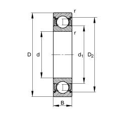 S 6202-2Z, (j) DIN 625-1 ˜ʵҪߴ, ɂ(c)g϶ܷ